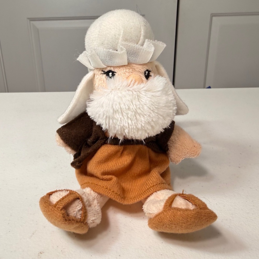 Unipak Noahs Ark Plush Figure Biblical Character Stuffed Toy White Beard 7"